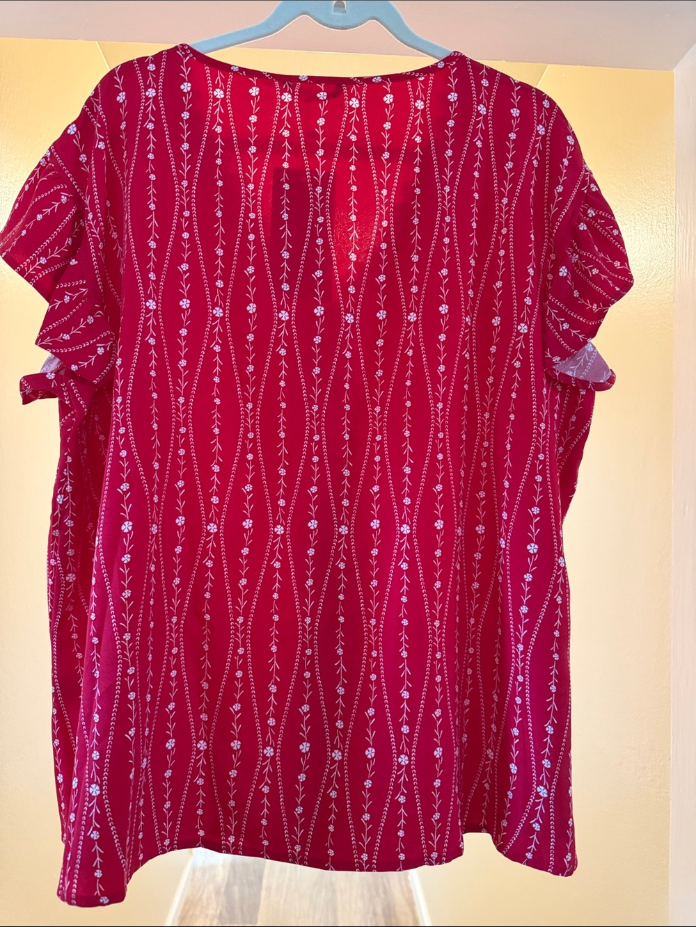 NWT Bloomchic Red Floral Lace-Trim Women's Blouse Size 22/24 - Picture 5 of 5
